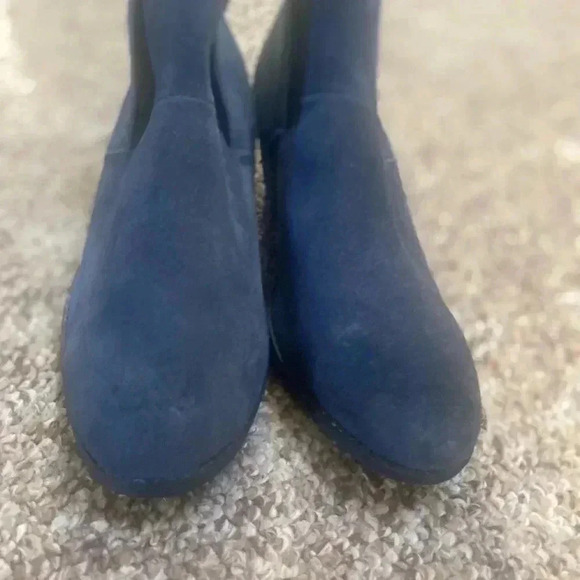 Me Too Navy Blue Suede Leather Heeled Ankle Boot size 9m - Picture 5 of 11